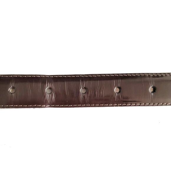 Vintage Brighton Leather Belt Size S Brown Engraved Buckle Western Chic USA EUC main image 6
